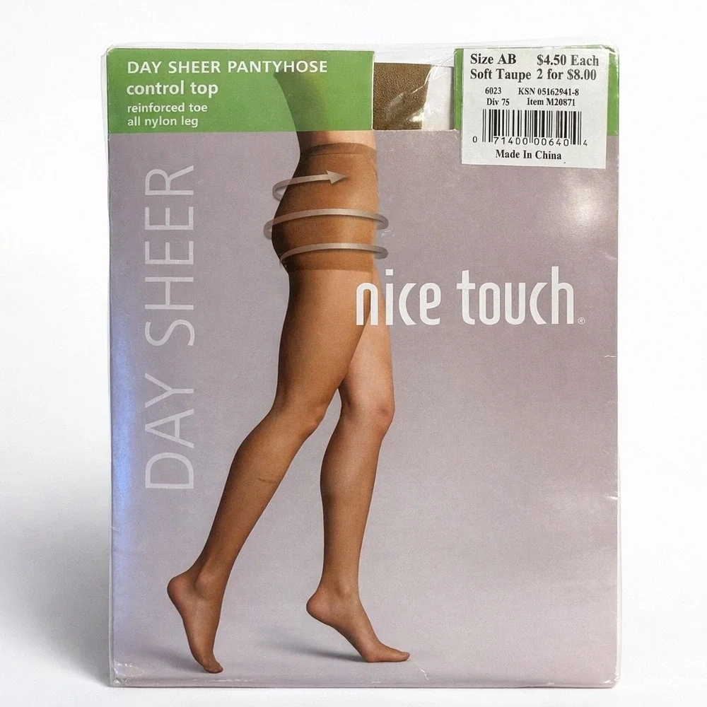 Nice‎ Touch Sheer Pantyhose Control Top AB Taupe Vintage NIP Sears